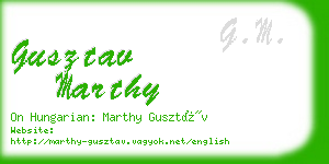 gusztav marthy business card